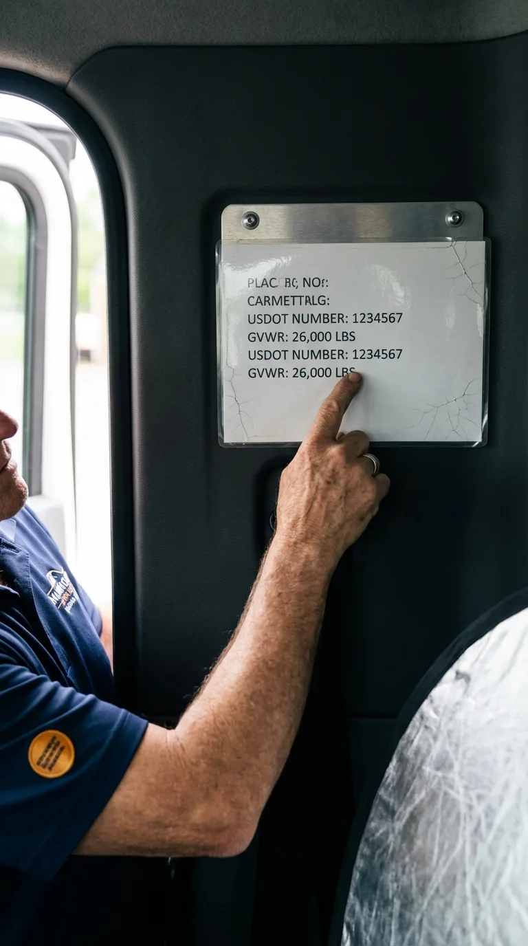 USDOT licensing placard verification in Molino